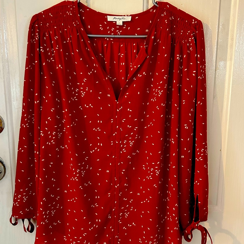 Monday Fun Amiyah Tie Sleeve 3/4 blouse